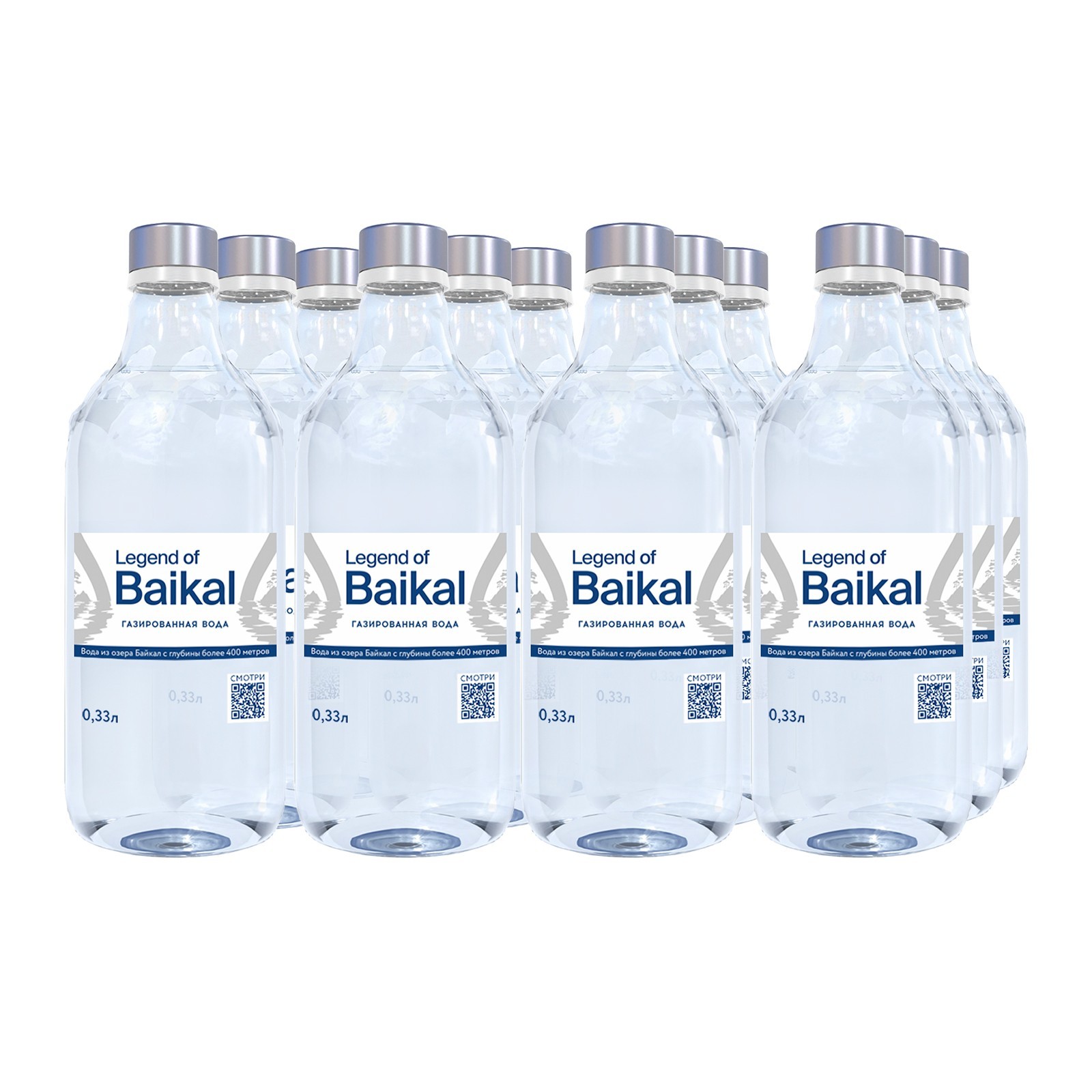 Вода питьевая «Legend of Baikal» газированная 0,33 л стекло (упаковка 12 шт)