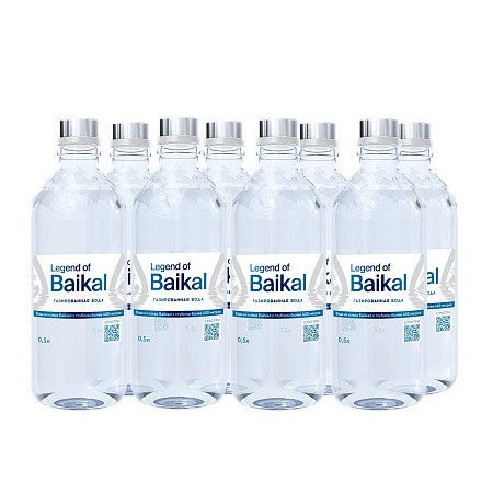 Вода питьевая «Legend of Baikal» газированная, 0,5 л, стекло (упаковка 9 шт)